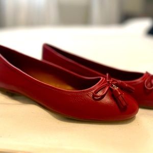 COACH Benni Ballet Flat in Red Color  Size 7B NEW.